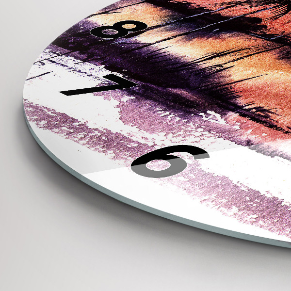 Reloj de cristal redondo Paisaje tropical