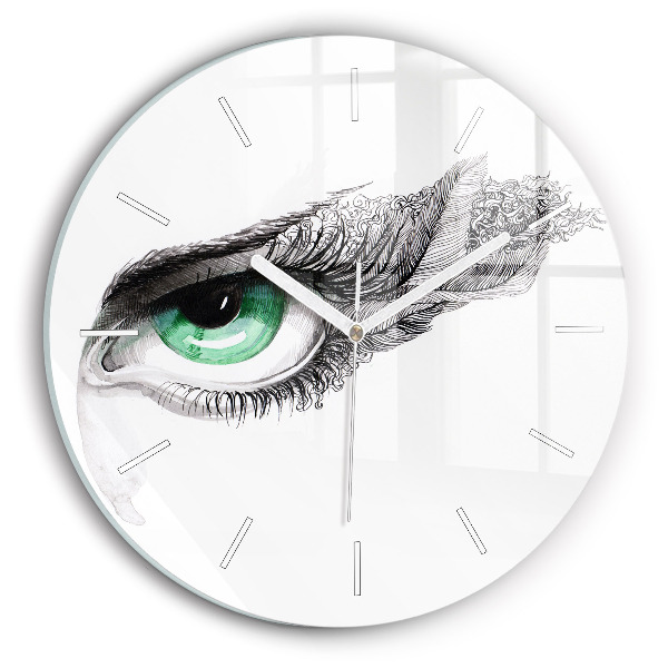 Reloj de cristal redondo Ojo de hombre abstracto