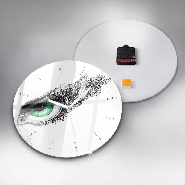 Reloj de cristal redondo Ojo de hombre abstracto