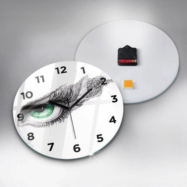 Reloj de cristal redondo Ojo de hombre abstracto