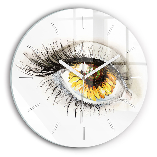 Reloj de pared redondo Girasol en el ojo