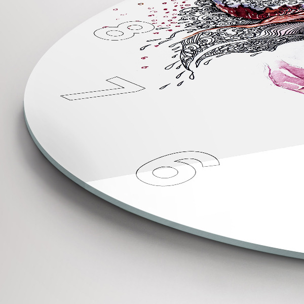 Reloj de cristal redondo Dulce mujer con pastel