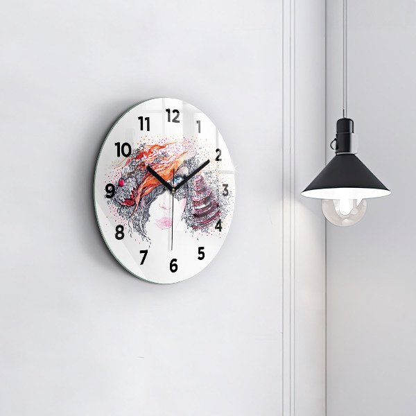 Reloj de cristal redondo Dulce mujer con pastel