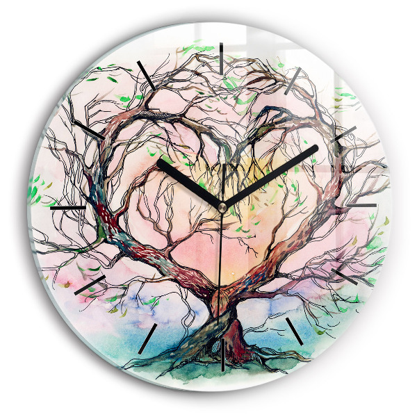 Reloj de pared redondo Árbol corazón naturaleza
