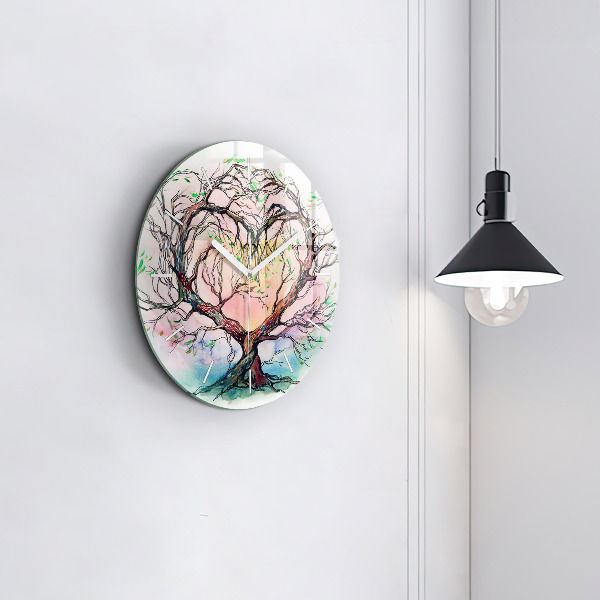 Reloj de pared redondo Árbol corazón naturaleza