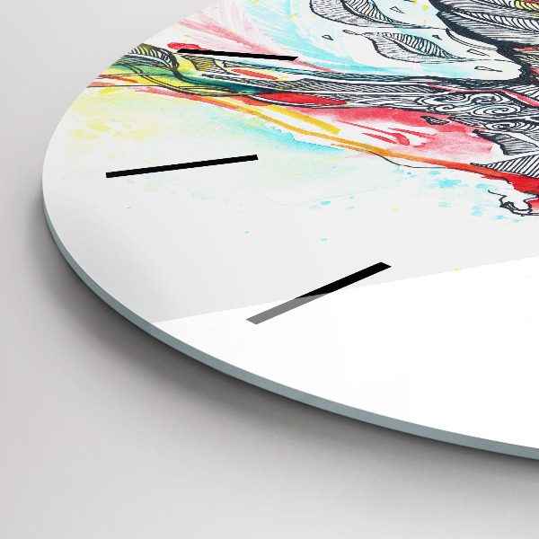 Reloj redondo pared Loro colorido en vuelo