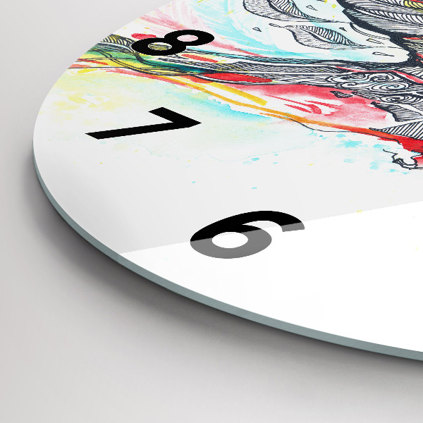 Reloj redondo pared Loro colorido en vuelo