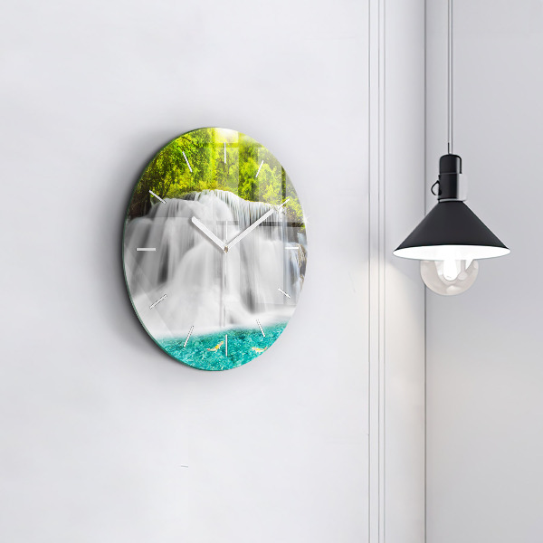 Reloj de cristal redondo Cascada en Tailandia