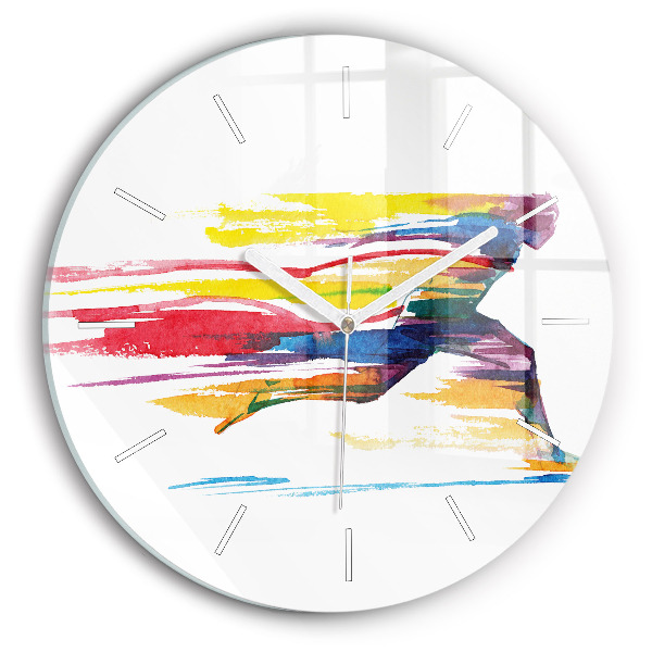 Reloj de pared redondo Ilustración de un corredor