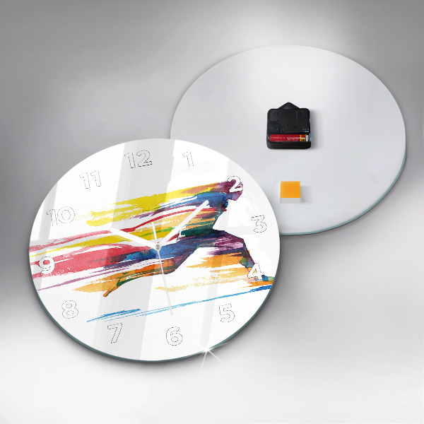 Reloj de pared redondo Ilustración de un corredor