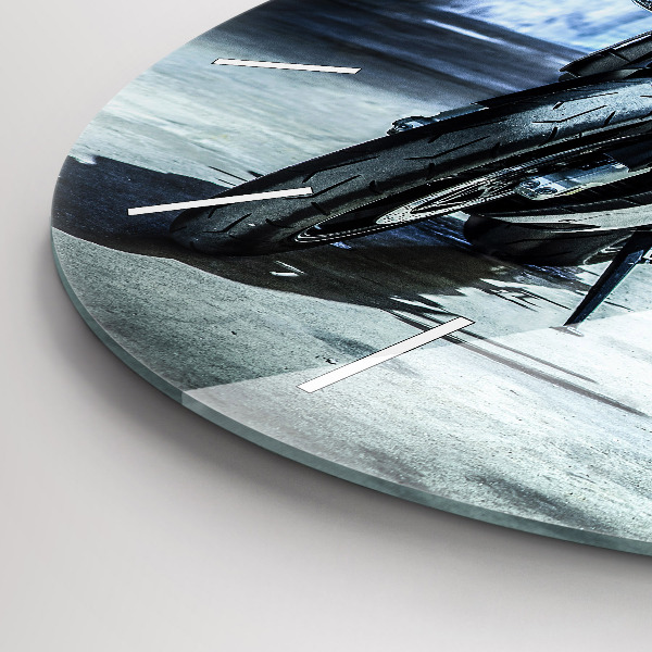 Reloj redondo pared Moto en un callejón