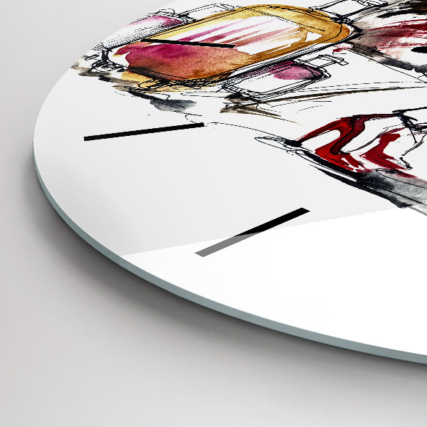 Reloj redondo pared Maleta de viaje de mujer