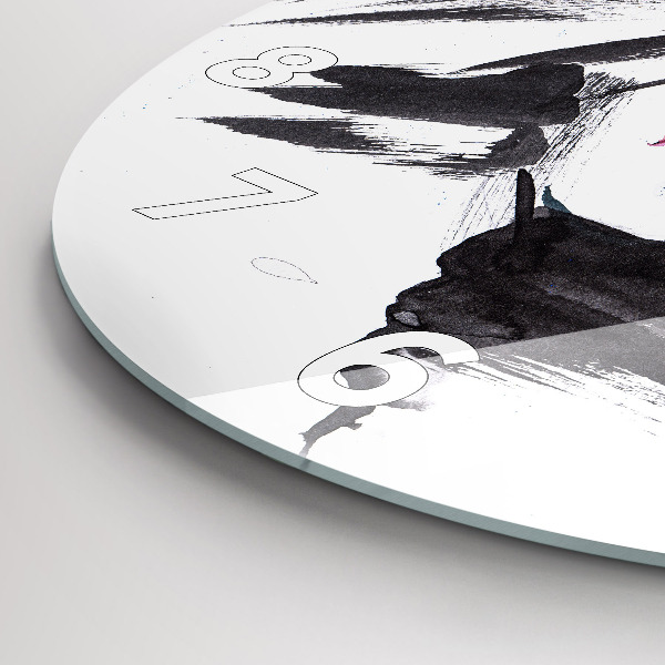 Reloj de cristal redondo Rostro abstracto de mujer