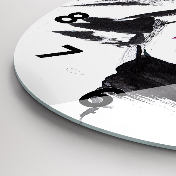 Reloj de cristal redondo Rostro abstracto de mujer