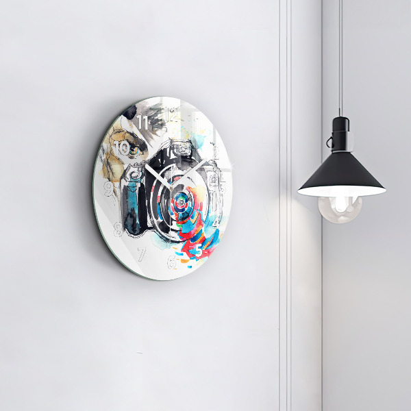 Reloj de cristal redondo Mujer cámara fotógrafa