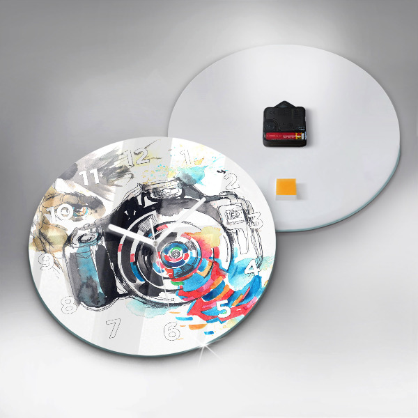 Reloj de cristal redondo Mujer cámara fotógrafa