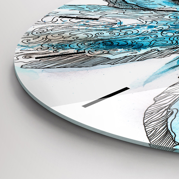 Reloj de pared redondo Cara en forma de mariposa