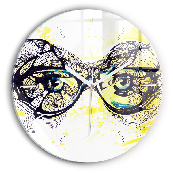 Reloj de cristal redondo Gafas