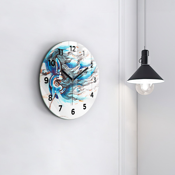 Reloj de pared redondo Ilustración de auriculares