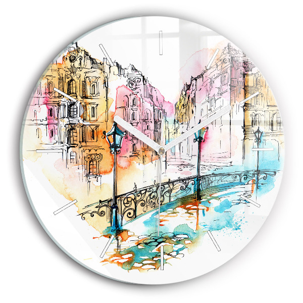 Reloj redondo pared Arquitectura pintada