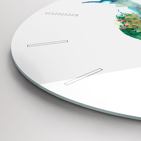 Reloj redondo pared Abstracción de pájaro y primavera