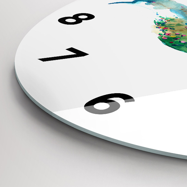 Reloj redondo pared Abstracción de pájaro y primavera