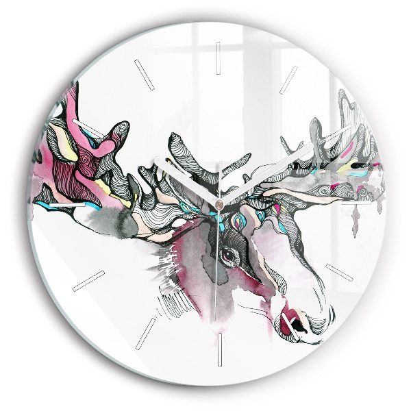 Reloj redondo pared Alce abstracto