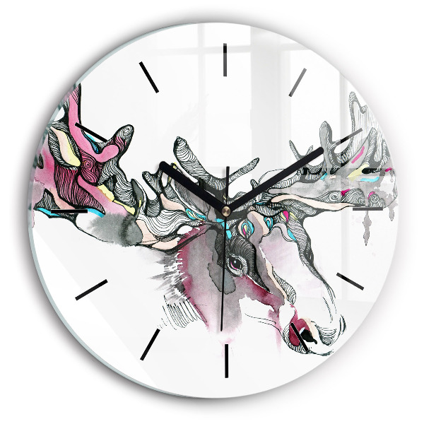 Reloj redondo pared Alce abstracto