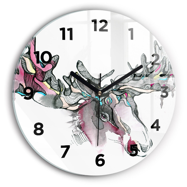 Reloj redondo pared Alce abstracto