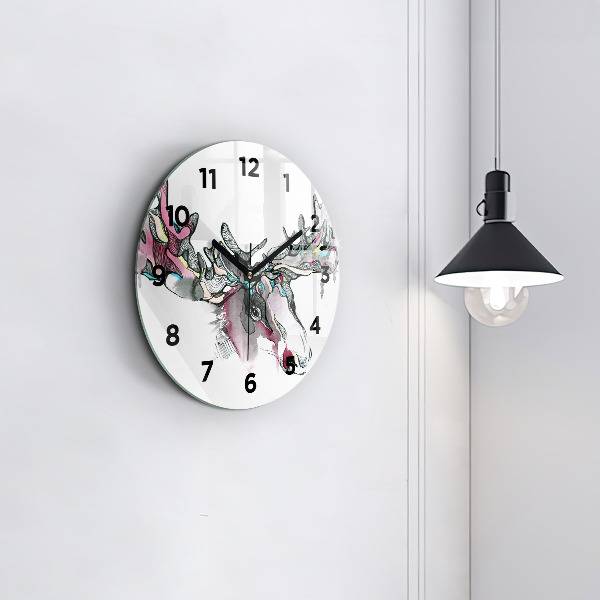 Reloj redondo pared Alce abstracto