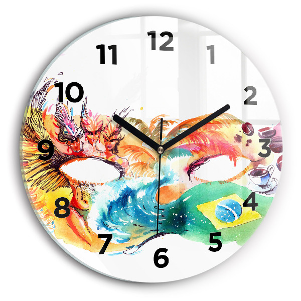 Reloj redondo pared Cultura - Bandera de Brasil