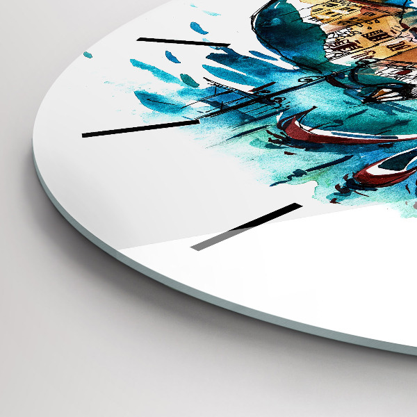 Reloj de cristal redondo Italia - La góndola veneciana