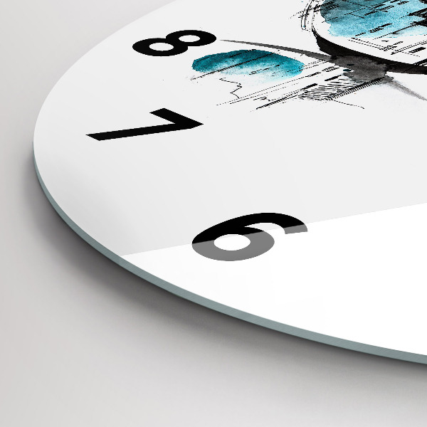 Reloj redondo pared La ciudad en gafas