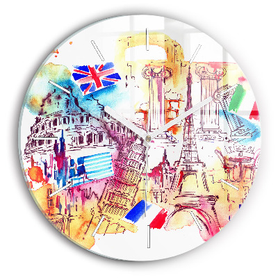 Reloj redondo pared Países atractivos del mundo