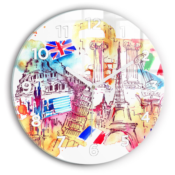 Reloj redondo pared Países atractivos del mundo