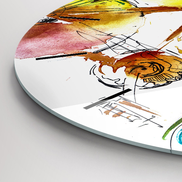 Reloj de cristal redondo Bicicleta pintada