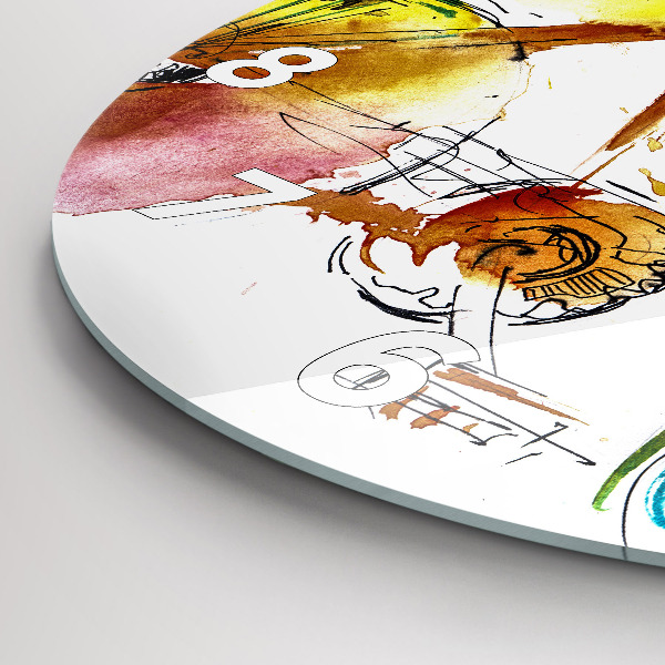 Reloj de cristal redondo Bicicleta pintada