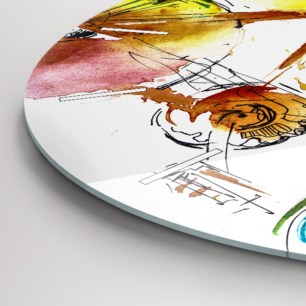 Reloj de cristal redondo Bicicleta pintada