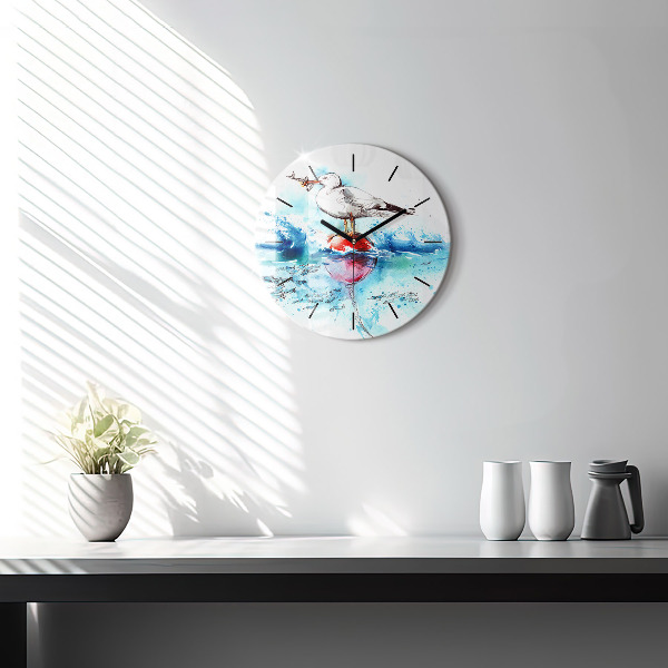 Reloj de pared redondo Gaviota pintada