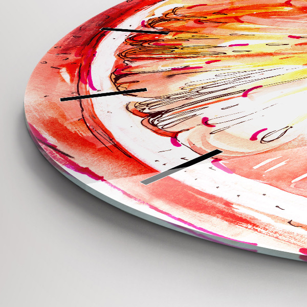 Reloj redondo pared Naranja pintada