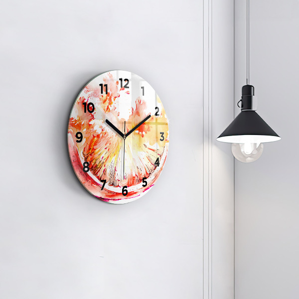 Reloj redondo pared Naranja pintada