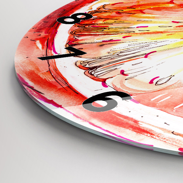 Reloj redondo pared Naranja pintada