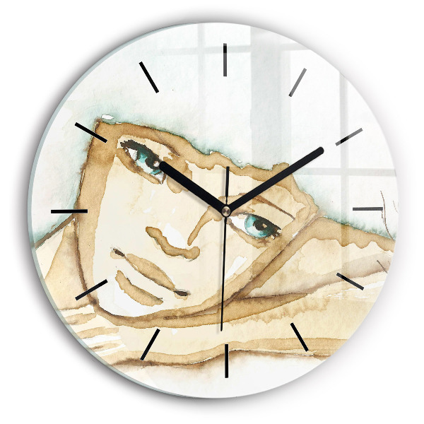 Reloj de pared redondo Retrato de mujer