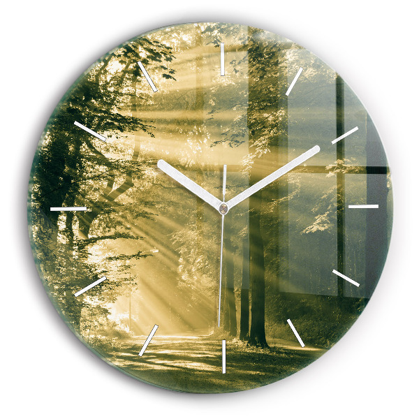 Reloj de pared redondo Bosque de rayos de sol