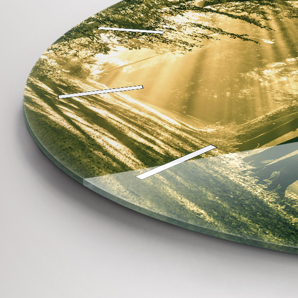 Reloj de pared redondo Bosque de rayos de sol