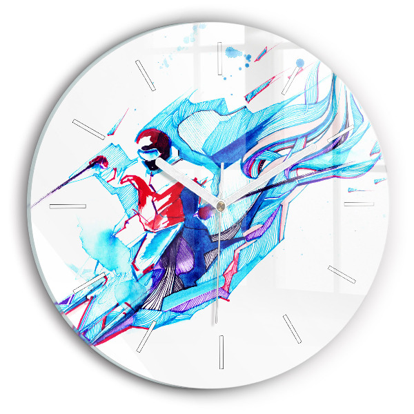 Reloj de pared redondo Esquiador