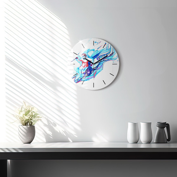Reloj de pared redondo Esquiador