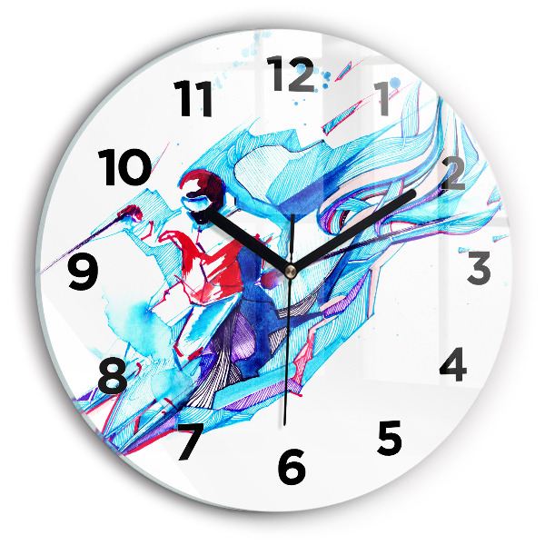 Reloj de pared redondo Esquiador