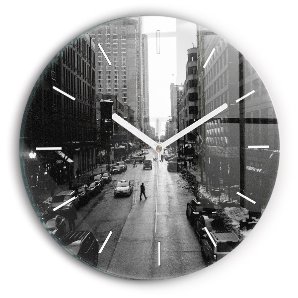 Reloj redondo pared Calles de Chicago