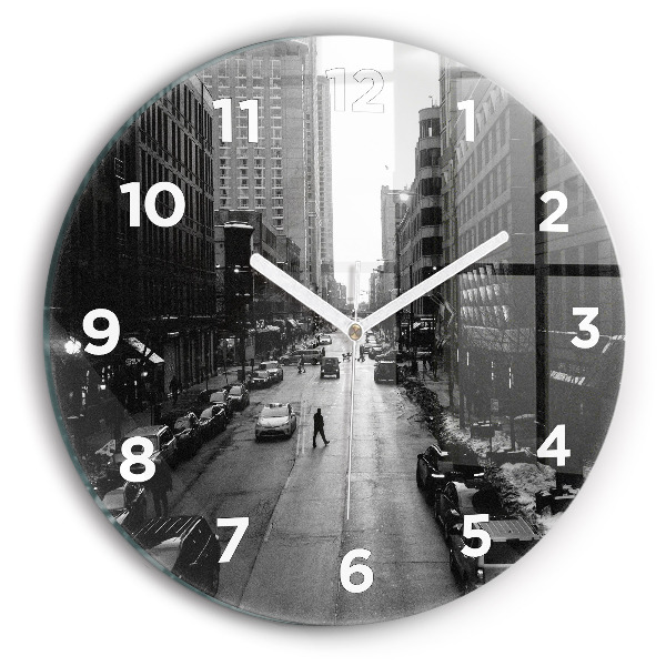 Reloj redondo pared Calles de Chicago